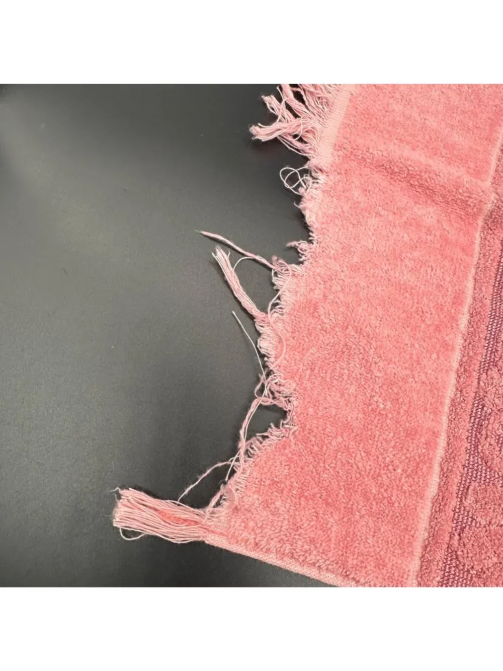 Vintage Pink Cannon Bath Towels Washcloths Set Sculpted Seashell Fringe 80s USA